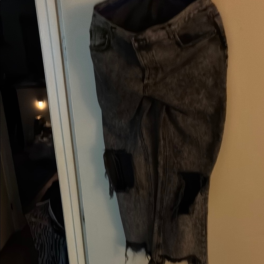 Free People Distressed Black Women's Jeans